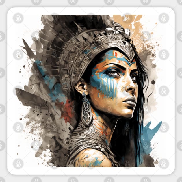 Fierce Egyptian Warrior Illustration Sticker by TheArtfulAllie